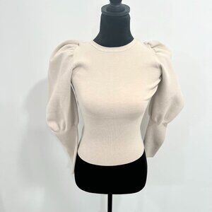 Zara Knit Bubble / Ballon Sleeve Sweater